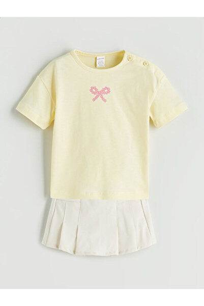 LC Waikiki I Bow-Tied Baby Girl T-Shirt and Shorts Skirt from Freezen Store