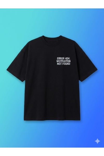 PERISENSE Unisex Error 404 Printed Premium Combed Cotton Oversize T-Shirt