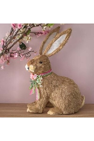 Tessari Easter Bunny Figurine from Grass with Flowers 22 x 35 x 55 cm