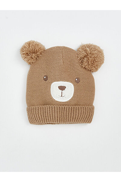 LC Waikiki Nevavm Farkıyla Lcw Baby Beige Animal Figured Baby Boy Beanie