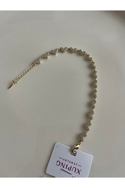 XUPING JEWELRY Kalp Detay 14K Çelik Bileklik