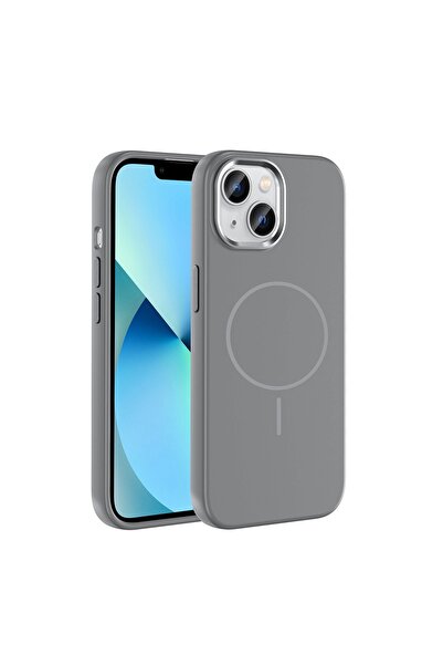 zore iPhone 15 Kılıf M-Safe Şarj Özellikli Metal Kamera Çerçeveli Edi Silikon...