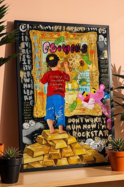 Saturn Tablou înrămat cu flori de Van Gogh Cadou pentru întreprindători Stree...