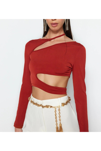 Linich&Co Women's Cut Out/Window Detailed Blouse 0031