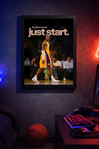 Koi Art Design Siyah Çerçeveli Tek Parça NBA Temalı Genç Odası/Spor Salonu Ko...