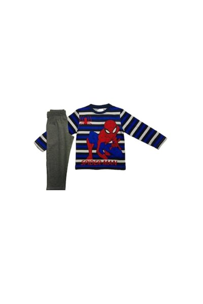 SPIDERMAN - Kids Pajamas Striped, Gray/Blue