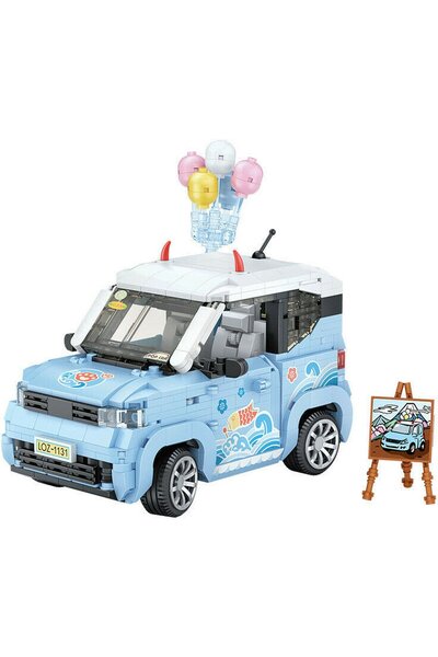 ATABY Loz Vehicle Series: Blue Car with Balloons |   875 Pieces Micro Blocks ...