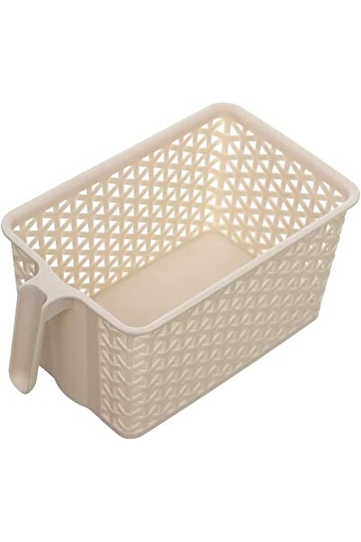 Generic Plastic Small Ratan Organizer With Handle - Beige
