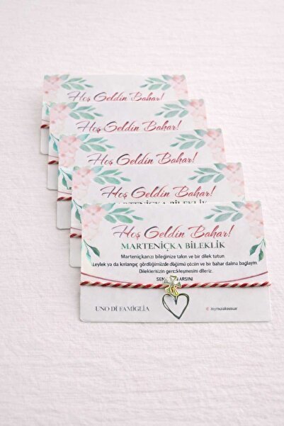 Uno Di Famiglia Yoncalı 5-Piece Lucky Bracelet, Marteniçka Bracelet, Mart Bra...