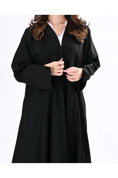 Abay-ti Black abaya with a front snap closure and open sleeves... a practical...