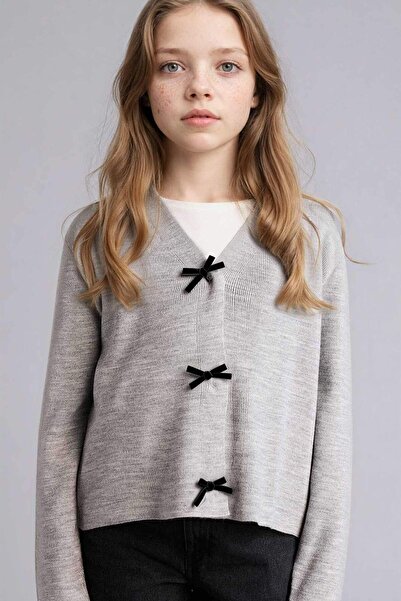 DeFacto V-Neck Bow Buttoned Cardigan Girls G6981A826Sp