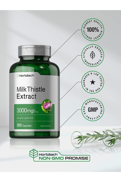 Horbaach Horbäach Milk Thistle Milk Thistle 4:1 Extract Non-Gmo Gluten Free 3...