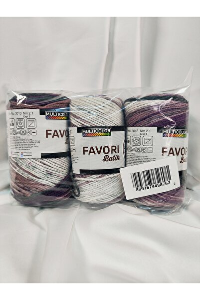 Ören Bayan FAVORİ BATİK Ebruli El Örgü İpi (3 Adet) - Renk: 909