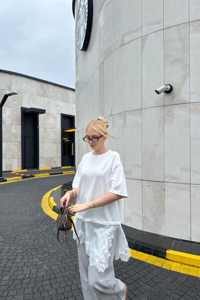 lizge giyim Lace Detail Tshirt