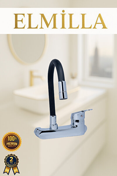 elmilla Duvardan Oynar Borulu Mutfak Ve Lavabo Bataryası Yandan Aplike Batary...