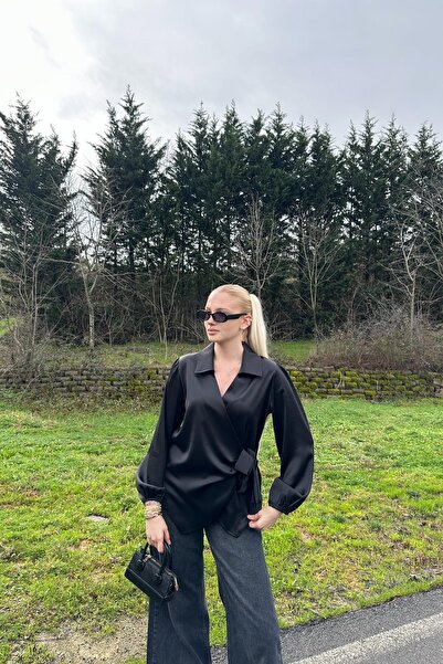 lizge giyim Double-Breasted Blazer with Collar