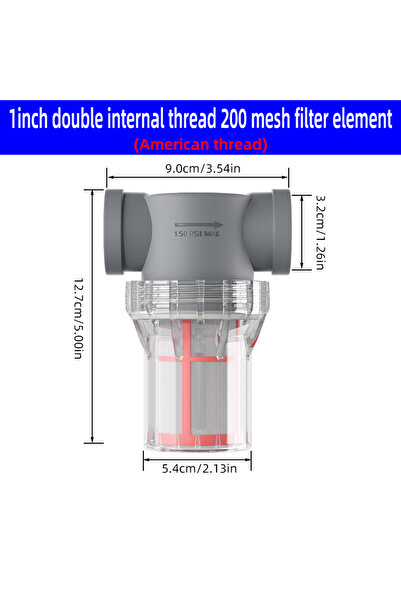 Choice23 NPT F 1in 200 mesh NPT Thread 304 Stainless Steel Filter Screen 80 M...
