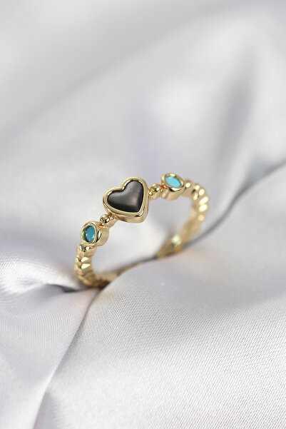 Lisinya خاتم نسائي من حجر الهيماتيت بلون ذهبي - TYGOO