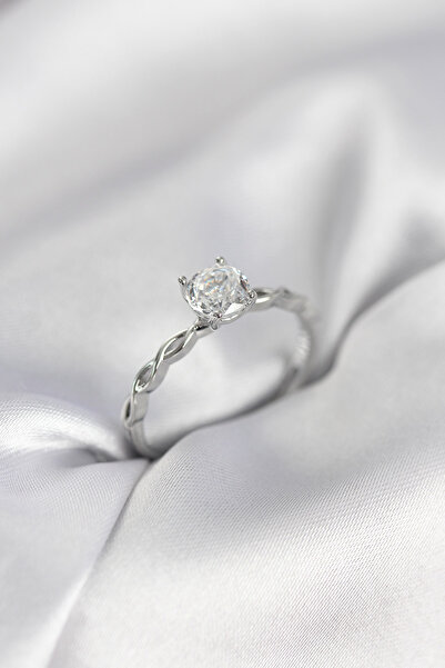 Lisinya Silver Color Spiral Chain Model Single Stone Model Zircon Stone Women...