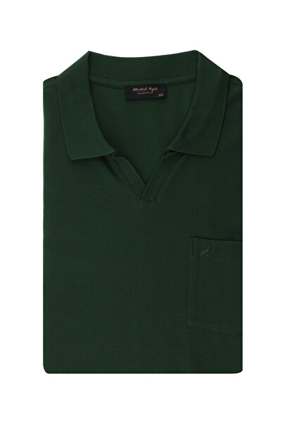 Abdullah Kiğılı Tricou din bumbac brodat cu guler polo, mărime mare