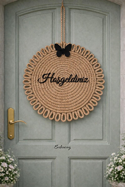evdeucuz Welcome Jute Door Ornament