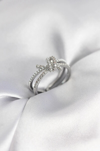 shopwave خاتم نسائي فضي اللون مرصع باللؤلؤ وحجر الزركون - TJ-BYK3949