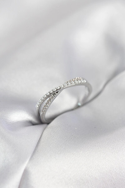 shopwave خاتم نسائي فضي اللون مرصع باللؤلؤ والزركون - TJ-BYK4106