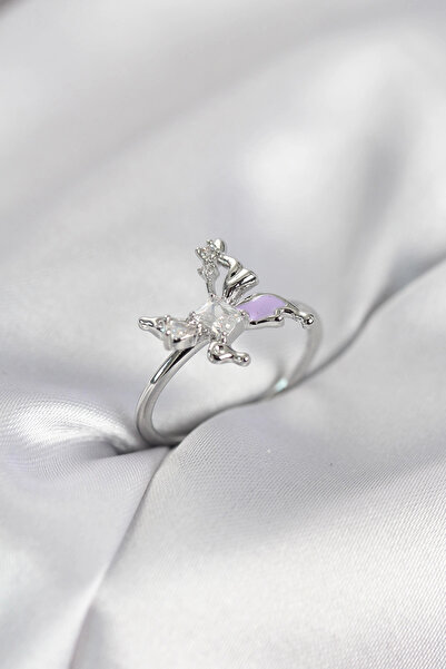 shopwave خاتم نسائي من حجر الزركون بلون فضي - TJ-BYK4138