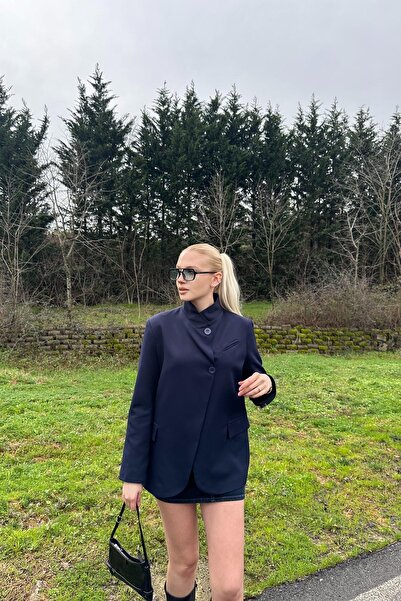 lizge giyim Judge Collar Single Button Jacket