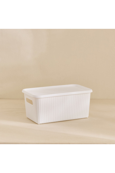 Home Box Orion Small Ribbed Container with Lid
