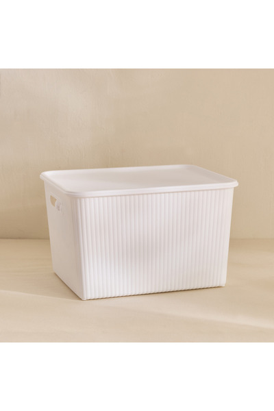 Home Box Orion Large Ribbed Container with Lid