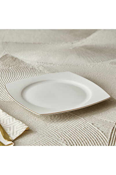 Generic Peace New Bone China Line Square Dinner Plate - 26.7 cm