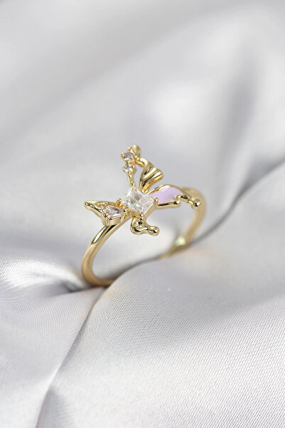 shopwave خاتم نسائي من حجر الزركون بلون ذهبي - TJ-BYK4139