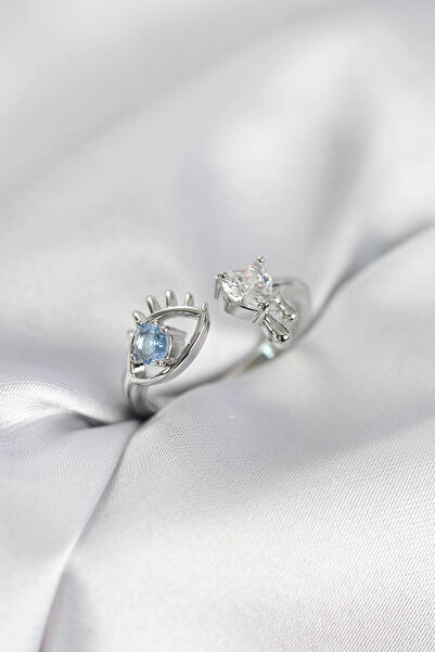 shopwave خاتم نسائي من حجر الزركون الفضي اللون - TJ-BYK4152