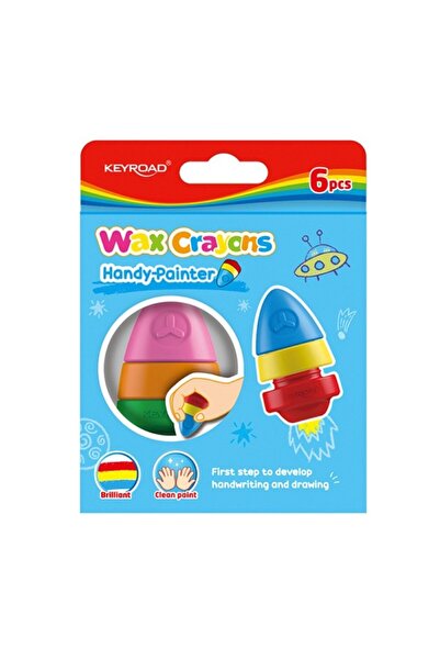 KEYROAD Creioane cerate Wax Crayons Handy Painter KR971890, 6 culori, blister...