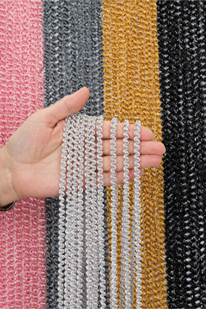 ELDA EV TEKSTİLİ Gümüş Gri Bukle İp Perde – Kornişe Uyumlu Dekoratif Salon & ...