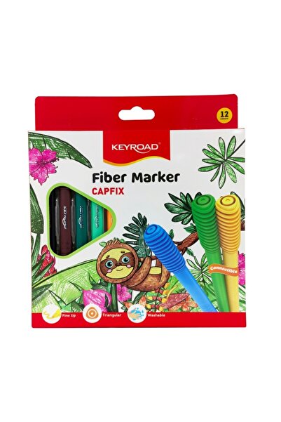 KEYROAD Carioci colorate Capfix Connectible KR971769, triunghiulare, 12 culor...