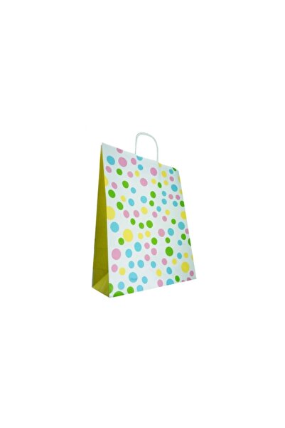 Colorarte Τσάντα δώρου 29892, B5, 18x22x8cm, 90g/τ.μ., λευκή με Πουά, στριφτέ...