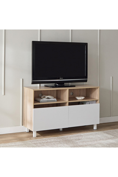 Generic وحدة تلفزيون فيغاس بارتفاع 1.2 متر مع باب لأجهزة تلفزيون حتى 50 بوصة