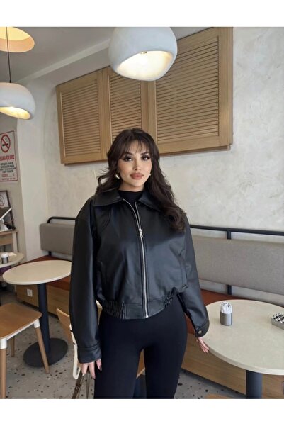 Rowsmen Leather Bomber Women's Leather Jacket Black