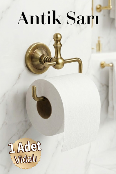 Badem10 Istanbul luksuzni antikni žuti metalni otvoreni držač za papir sa šra...