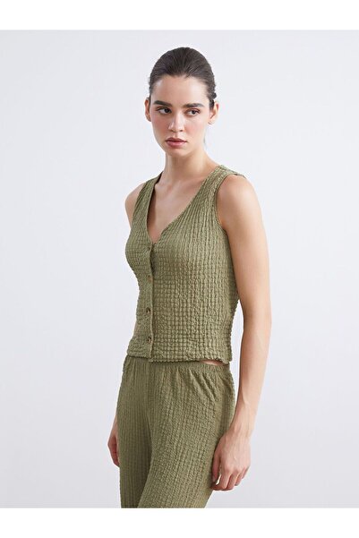 LC Waikiki V-Neck Textured Women's Vest