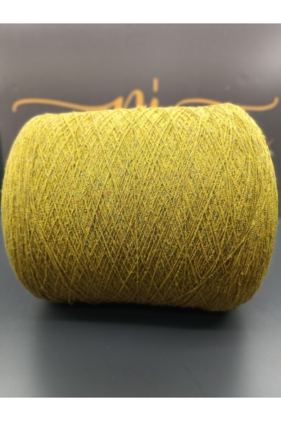 Pİ Yarn خيط تويتلي بوروموك الأصفر للحياكة اليدوية 500 جرام