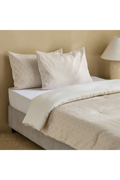 Generic Weave Elegance Rice Stitch 3-Piece Twin Comforter Set - 160x220 cm