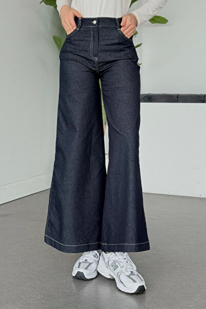 Hazamoda Blugi cu picior lat albastru