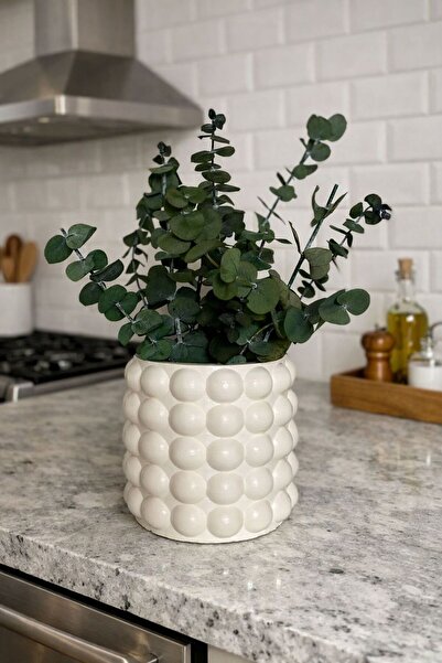 MeviDecor Baloncuk Vazo 18 cm – Modern Dekoratif Seramik Vazo | Mutfak, Salon...