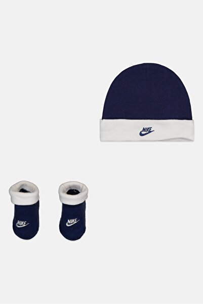 Nike Toddlers Boy 2 Pcs Embroidered Logo Beanie And Booties Set, Multicolor