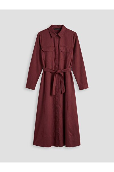 LC Waikiki Belted Poplin Shirt Dress