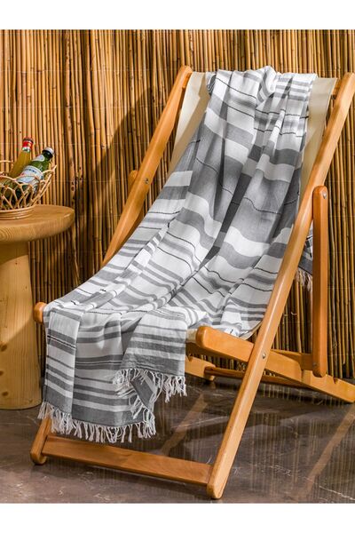 LC Waikiki Striped Fringed Peshtamal Towel 90X165 cm