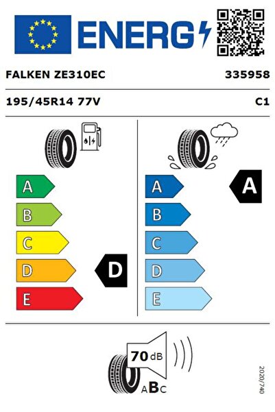 Falken 195/45 R14 TL 77V ZIEX ZE310 ECORUN Yaz Lastiği (Üretim Tarihi:2026)